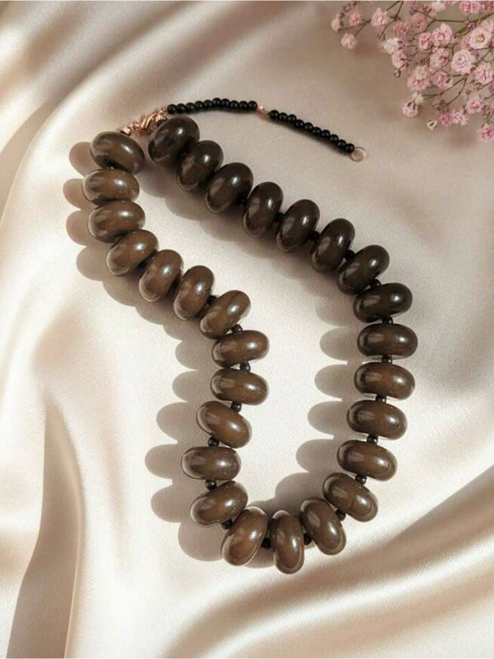 Gorgeous Brown Bead Statement Necklace  - ready for Summer